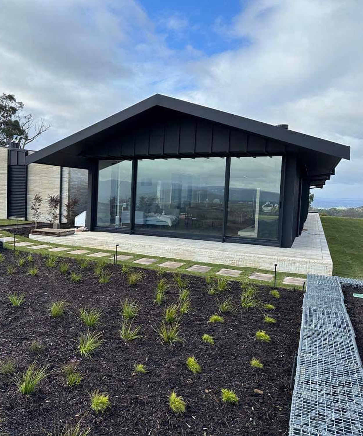 Gruyere Residence Colorbond Batten Seam Wall Roof Garage focus